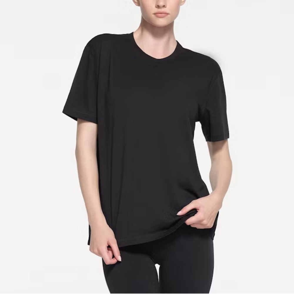 NWT SKIMS RELAXED TEES OVERSIZED LONG T-SHIRT - Size XS | Onyx